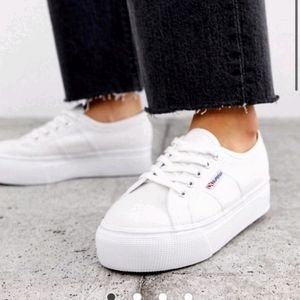 Superga White Platform Sneakers